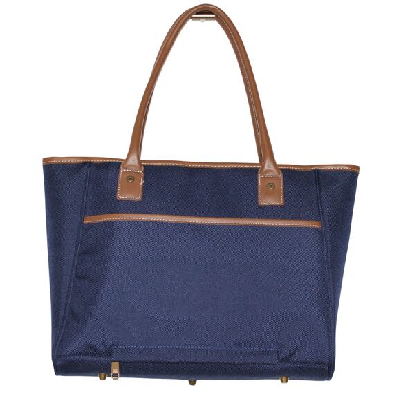 Tommy Hilfiger Navy Blue Green Stripe Tote Bag - Picture 5 of 6